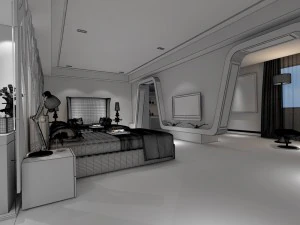 luxurious stylish bedroom 21 3D Model
