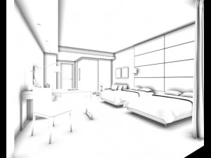 luxurious stylish bedroom 23 3D Model