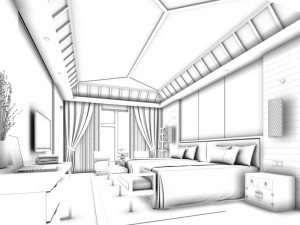 luxurious stylish bedroom 26 3D Model