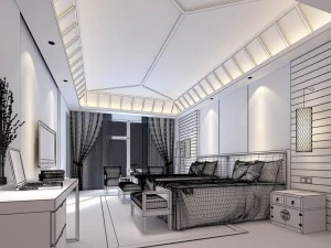 luxurious stylish bedroom 26 3D Model