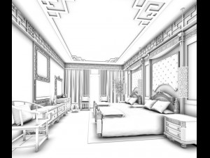 luxurious stylish bedroom 27 3D Model