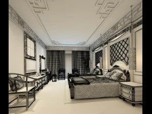 luxurious stylish bedroom 27 3D Model