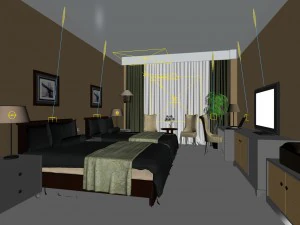 luxurious stylish bedroom 29 3D Model