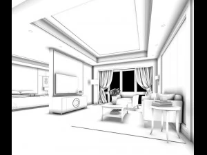 luxurious stylish bedroom 31 3D Model