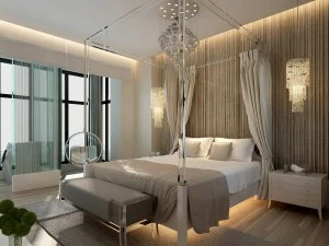 kamar tidur utama interior bergaya mewah - 01 Model 3D