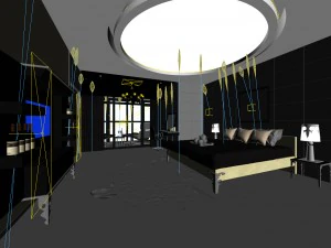 luxury stylish interior master bedroom - 04 3D Model
