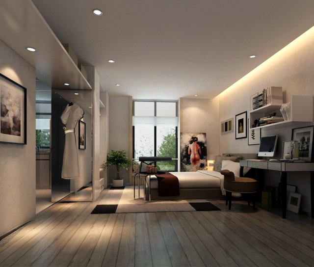 luxury stylish interior master bedroom - 05 3D Model .c4d .max .obj .3ds .fbx .stl .blend 