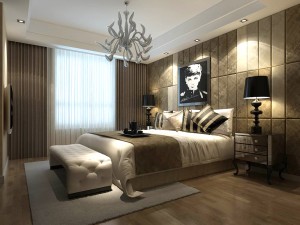 luxury stylish interior master bedroom - 06 3D Model