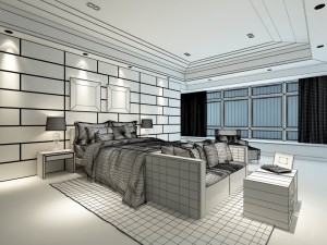 luxury stylish interior master bedroom - 12 3D Model