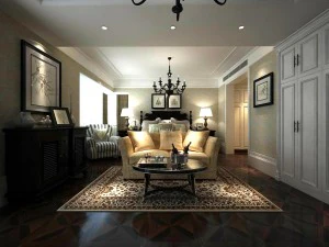 럭셔리하고 세련된 인테리어 마스터 침실 - 13 3D 모델