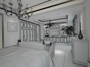 luxury stylish interior master bedroom - 13 3D 模型