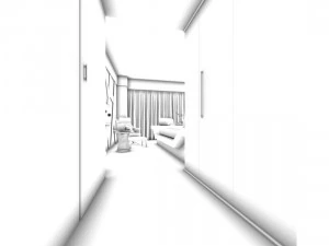 luxury stylish interior master bedroom - 14 3D Model