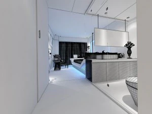 luxury stylish interior master bedroom - 14 3D Model