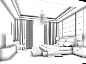 luxury stylish interior master bedroom - 16 3D Модель