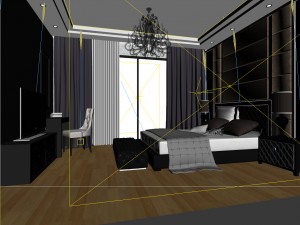luxury stylish interior master bedroom - 16 3D Модель