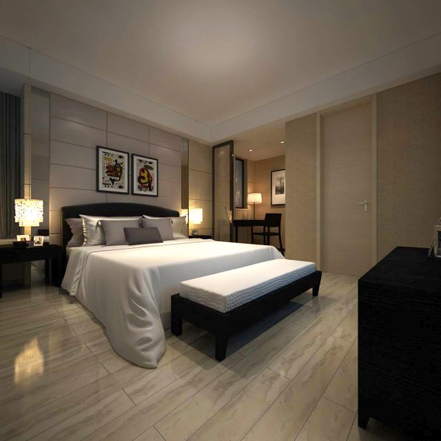 luxury stylish interior master bedroom - 18 Modello 3D .c4d .max .obj .3ds .fbx .stl .blend 