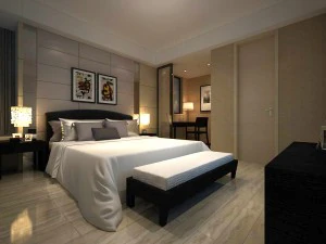 豪华时尚的室内主卧室 - 18 3D 模型