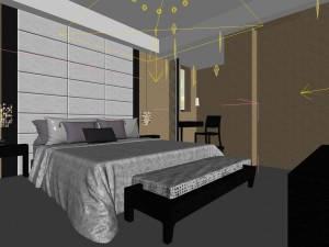 luxury stylish interior master bedroom - 18 Modello 3D