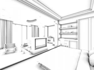 luxury stylish interior master bedroom - 19 3D Model