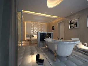 luxury stylish interior master bedroom - 19 3D Model