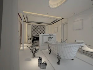 luxury stylish interior master bedroom - 19 3D Model
