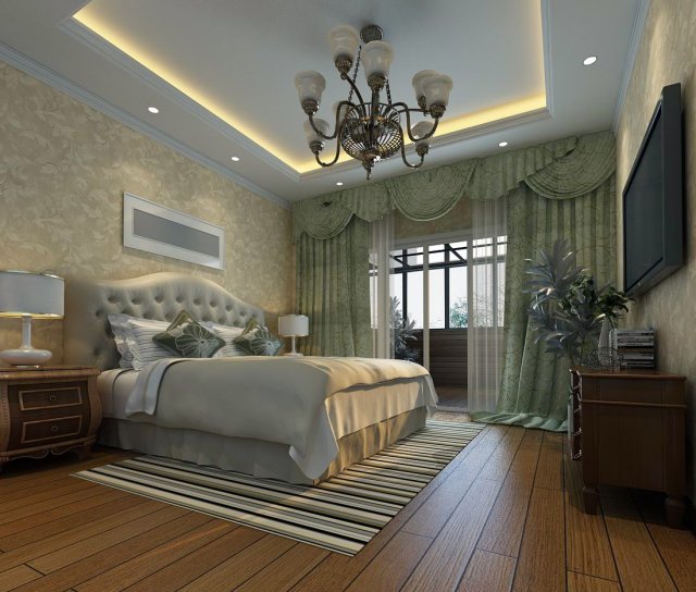 luxury stylish interior master bedroom - 20 3D Model .c4d .max .obj .3ds .fbx .stl .blend 
