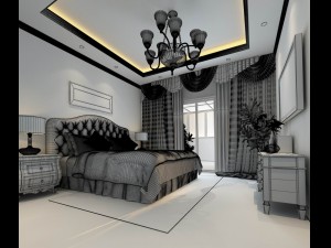 luxury stylish interior master bedroom - 20 3D Model