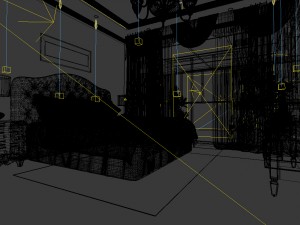 luxury stylish interior master bedroom - 20 3D Model