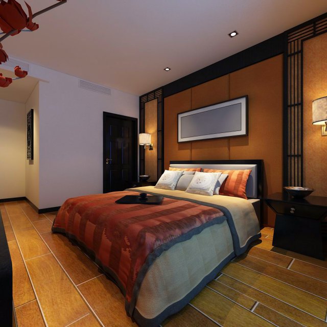 luxury stylish interior master bedroom - 22 Modello 3D .c4d .max .obj .3ds .fbx .stl .blend 