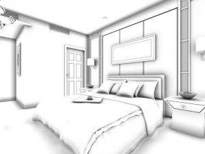 luxury stylish interior master bedroom - 22 3D Model