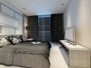 luxury stylish interior master bedroom - 22 3D Model