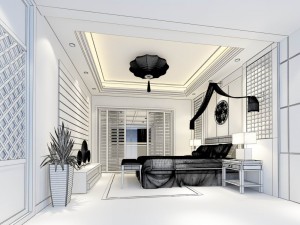 luxury stylish interior master bedroom - 23 3Dモデル