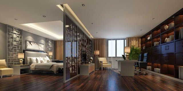 luxury stylish interior master bedroom - 25 3D Model .c4d .max .obj .3ds .fbx .stl .blend 
