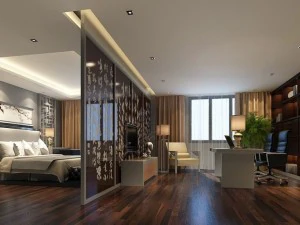 camera da letto principale con interni lussuosi ed eleganti - 25 Modello 3D