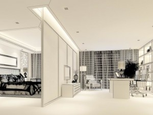 luxury stylish interior master bedroom - 25 3D Model