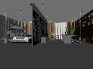 luxury stylish interior master bedroom - 25 3D Model