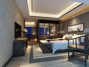 luxury stylish interior master bedroom - 26 3D Model