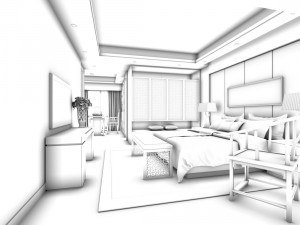 luxury stylish interior master bedroom - 26 Modelo 3D