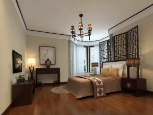 camera da letto principale con interni lussuosi ed eleganti - 27 Modello 3D