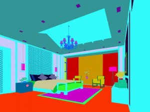 luxury stylish interior master bedroom - 28 3D Model