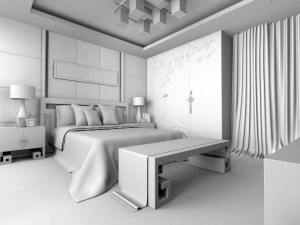 luxury stylish interior master bedroom - 30 Modelo 3D