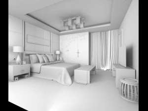 luxury stylish interior master bedroom - 30 Modelo 3D