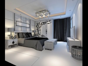 luxury stylish interior master bedroom - 30 Modelo 3D