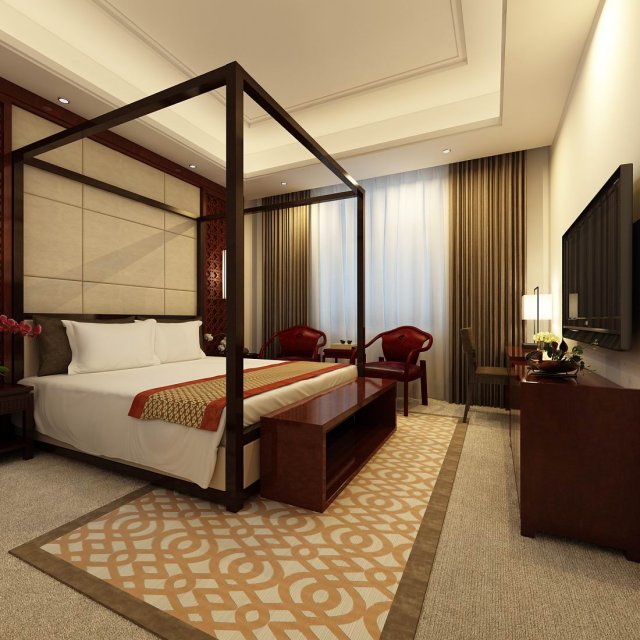 luxury stylish interior master bedroom - 32 Modèle 3D .c4d .max .obj .3ds .fbx .stl .blend 