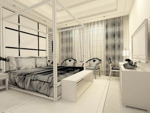luxury stylish interior master bedroom - 32 Modèle 3D