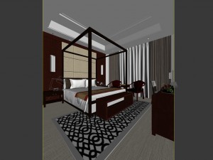 luxury stylish interior master bedroom - 32 Modèle 3D