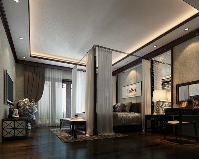luxury stylish interior master bedroom - 33 Model 3D .c4d .max .obj .3ds .fbx .stl .blend 