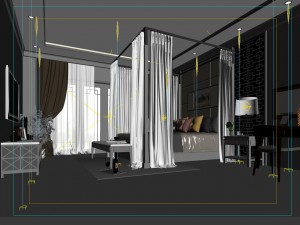 luxury stylish interior master bedroom - 33 Model 3D