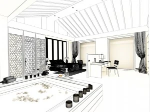 luxury stylish interior master bedroom - 34 3D Model