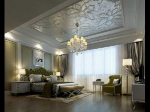 豪华时尚的室内主卧室 - 36 3D 模型